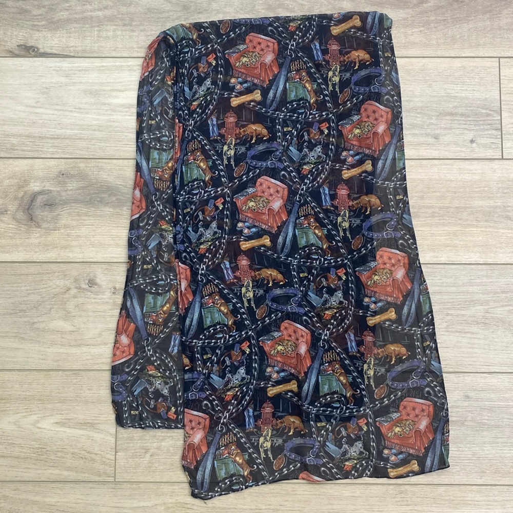 Vintage Nick &‎ Nora NY Dog Scarf Equestrian Alternative Novelty Chains - Picture 2 of 9